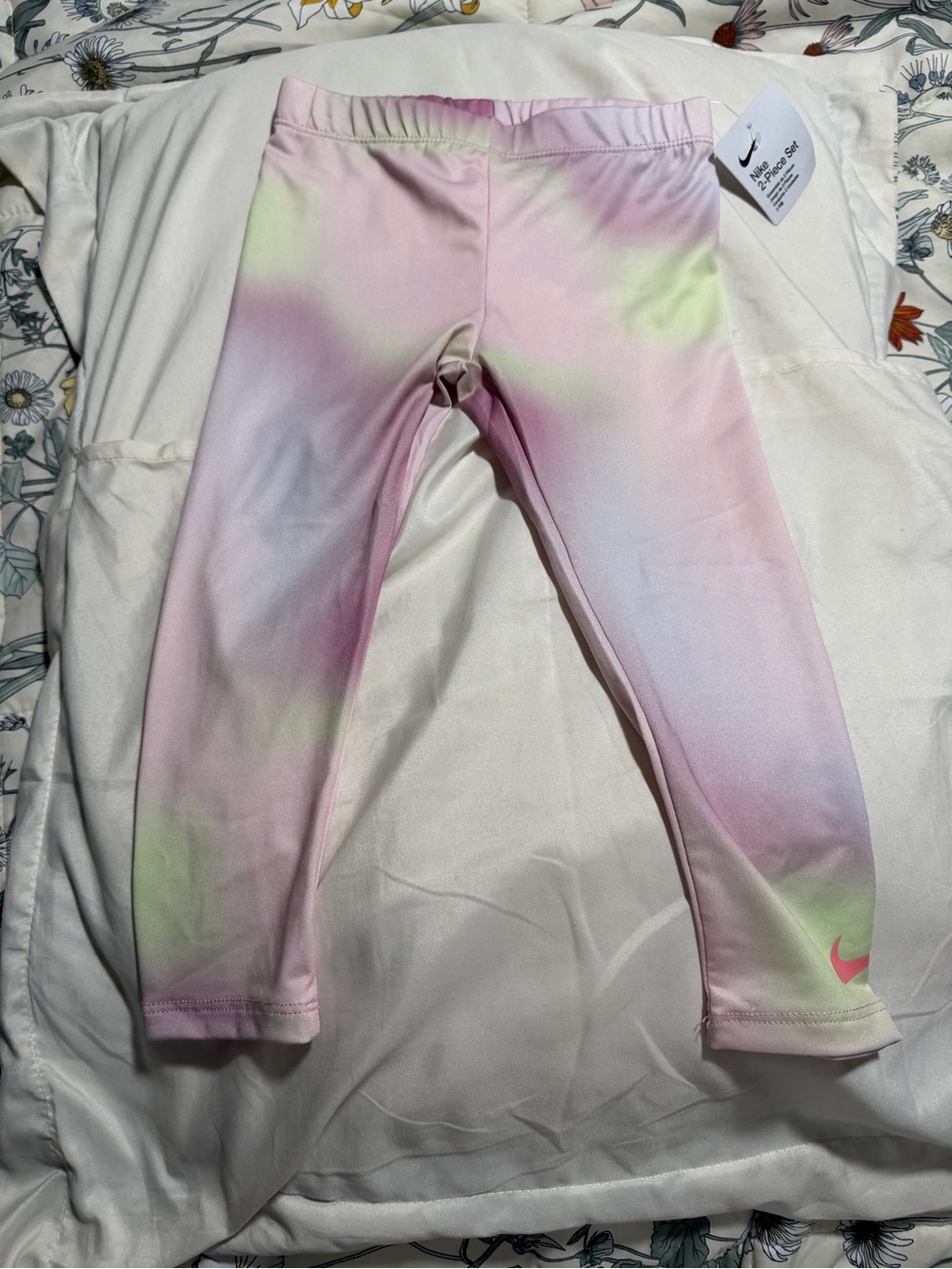 Nike Girls' Pink Tie-Dye Leggings